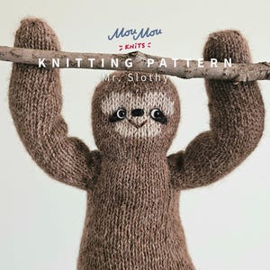 Sloth Knitting Pattern PDF: Mr. Slothy Plushie with Fair Isle Sweater