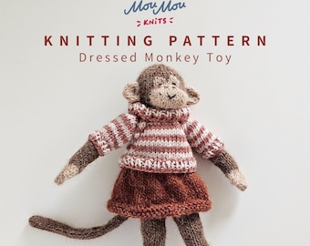 Dressed Monkey Knitting Pattern: DIY Plush Toy (PDF Pattern)