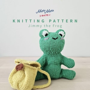 Patrón de tejido de Jimmy la Rana: Peluche DIY con mochila (Patrón en PDF)