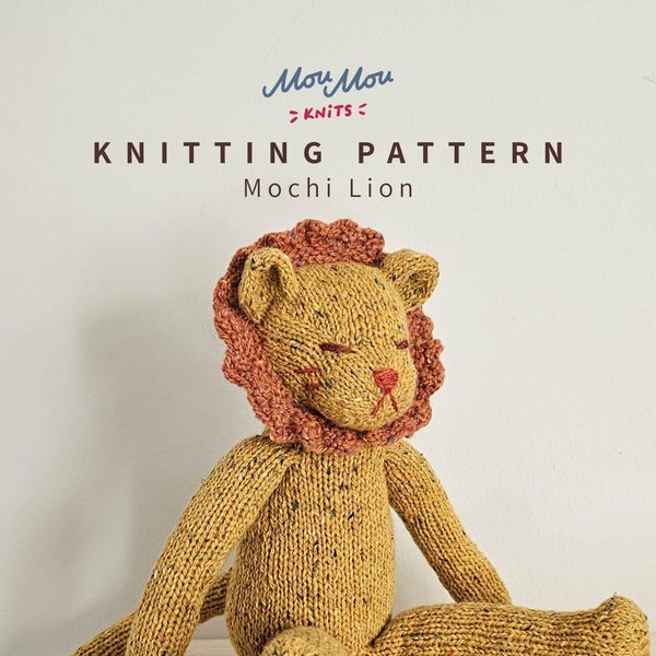 PDF-breipatroon leeuw: Mochi-leeuwenpop