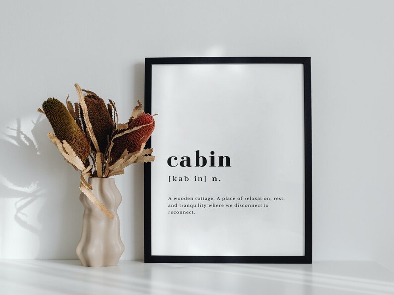 Cabin Definition Print Cabin Digital Download Cabin Wall Etsy