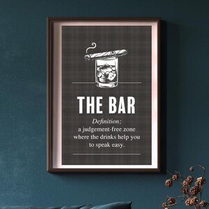 Happy Home Decor Bar Canvas Sign, The Bar, Funny Bar Sign