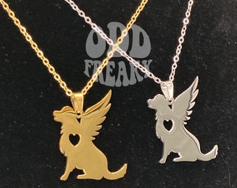 Stainless Steel Dog Angel Necklace: Pet Loss Memorial Gift