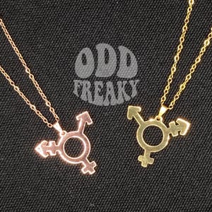 Laser Cut Stainless Steel Transgender Necklace Available in Gold - Silver - Rose Gold