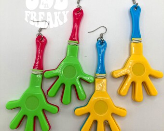 Hysterical Hand Clapper Earrings: Fun Party Acrylic Earrings