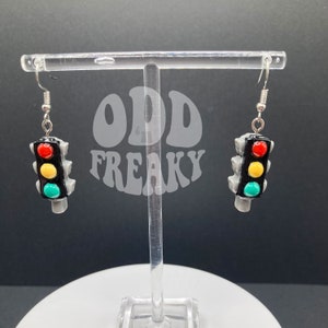 Check Out These Cute Little Traffic Light Earrings Perfect Gift for Crossing Guard