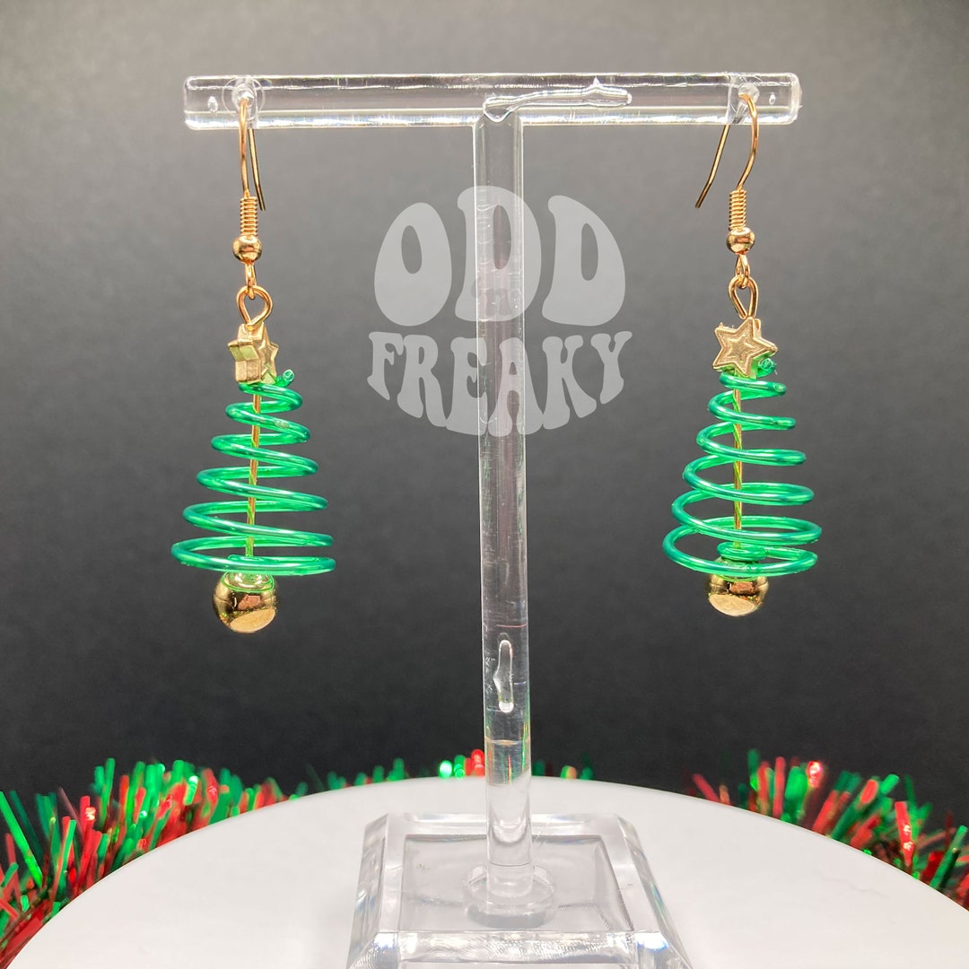 These Truly Unusual Wire Christmas Tree Earrings Will Definitely Leave