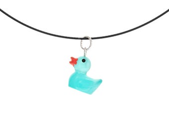 Collar adorable para novia. Regalo divertido de programación con patito de goma. Regalo de 16.º cumpleaños para niñas. Collar adorable con patito de goma.
