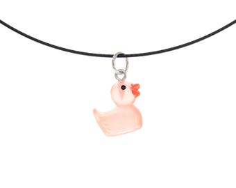 Ducky Necklace Pink Rubber Duck Jewellery Necklace for Debugging and Programming. Duckling Charm Pendant Necklace. Programming Woman Gift