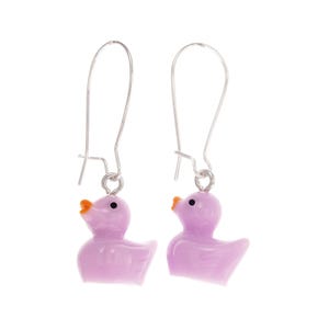Programming Rubber Duck Earrings Dangle. Debugging Ducks for Computer Science. Purple or Yellow Duckies for Coding. Cute Mini Duck Earrings