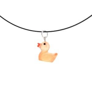 Women Best Friend Necklace with Rubber Duck. Jewelry Gifts for Birthday. Cute Girly Ducky Necklace for Programming Debugging Woman, Adults