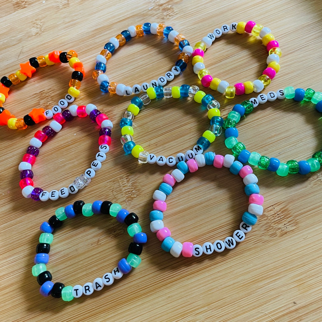 CUSTOM Kandi Chore Tracker/reminder Bracelets for ADHD - Etsy