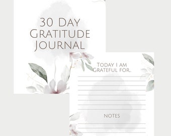 Diario floral de gratitud de 30 días