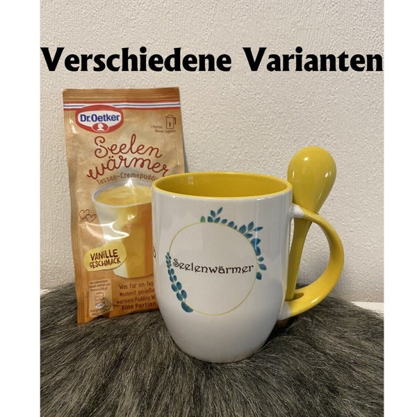 Tasse mit Löffel - Seelenwärmer - Bundle - Geschenk-Set Seelenwärmer - Geburtstag - Personalisierte Tasse - Tasse Name - Weihnachtsgeschenk