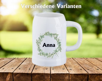 Bierkrug mit Name - Bierkrug Keramik - Bierkrug personalisiert - Oma - Mama - Bierliebhaberin - Geschenk Frau