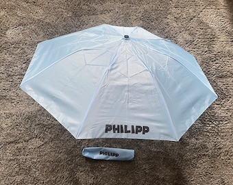 Regenschirm für Kinder - blau und rot - Taschenschirm - Regenschirm mit Name - Schirm