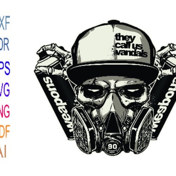 Gas- mask- skull Svg Png file digital vector mask- skull svg file For cricut Ai Pdf Eps Svg Png