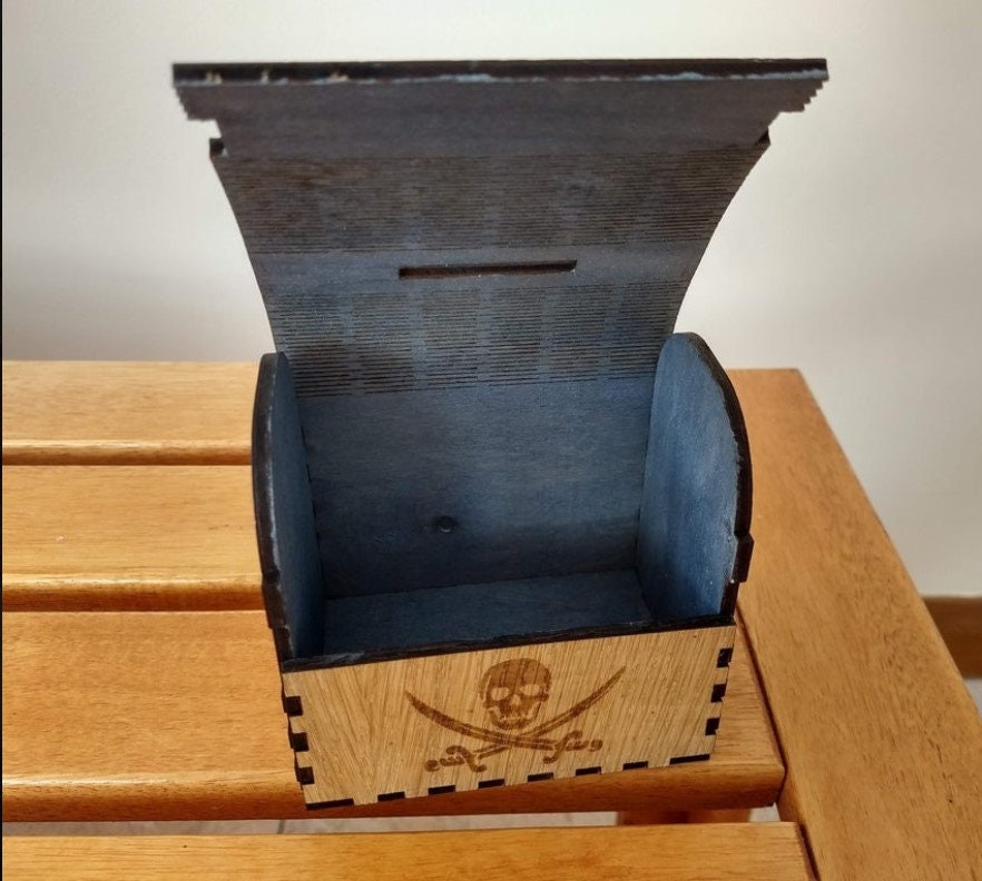 Laser Cut treasure Chest Money Box Pirate Piggy Bank DXF Etsy