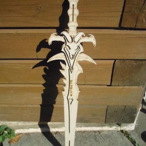 World of Warcraft- Frostmourne- Miecz Szablon Model Puzzle Plik cięty wektor cdr Svg Pliki Dxf Cnc Natychmiastowe pobranie