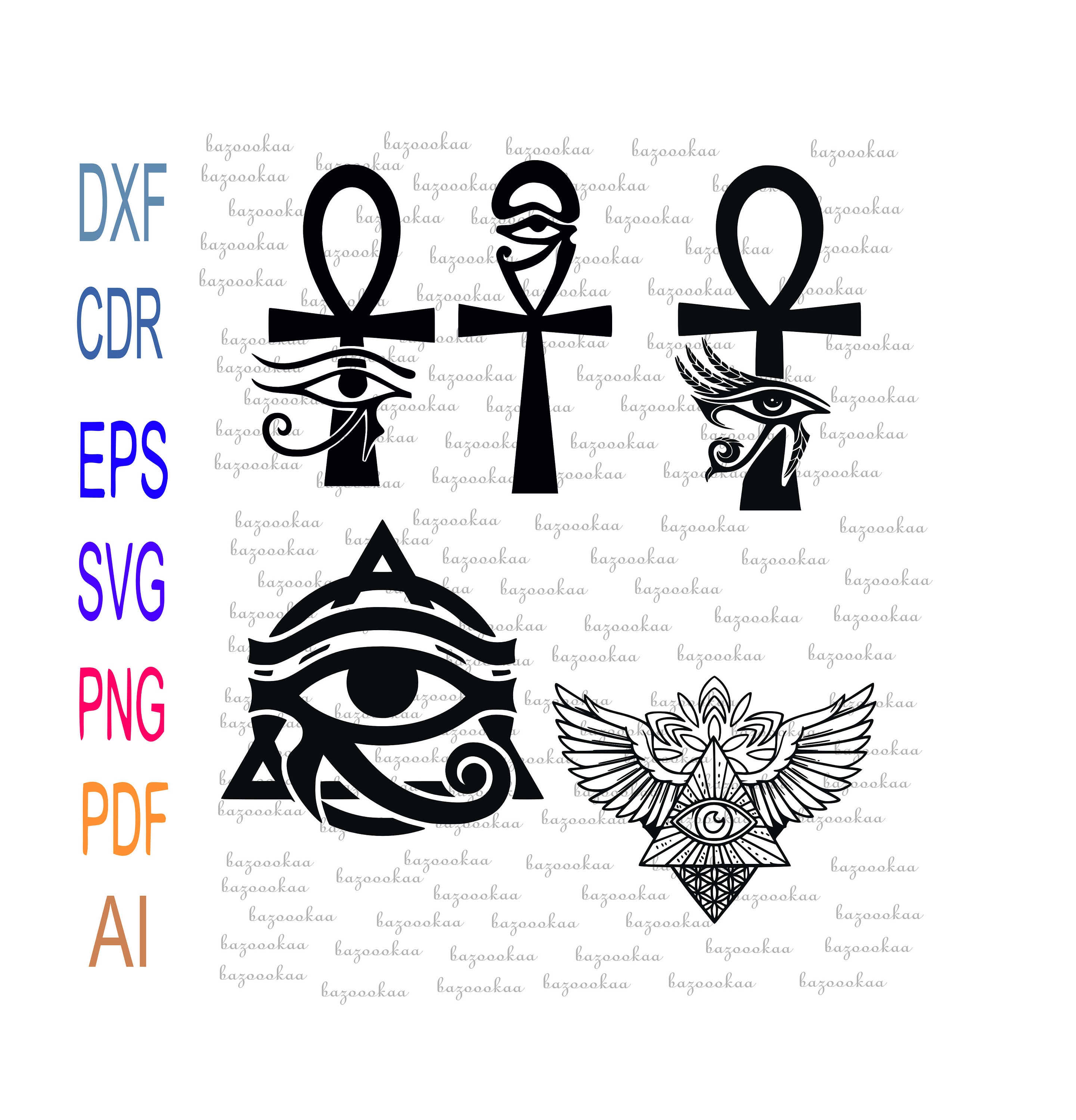 Eye of Horus SVG Bundle: Egyptian Symbol Vector (digital