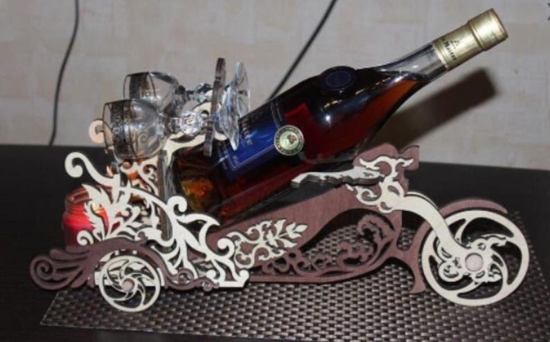 Motorcycle Wine Bottle Holder 3D Model Puzzle (SVG CDR DXF Files) Etsy Motorcycle Wine Bottle Holder 3D Model Puzzle (SVG CDR DXF Files) Etsy