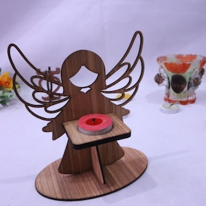 Laser Cut Angel Candle Holder 3D Puzzle File (Digital Download)