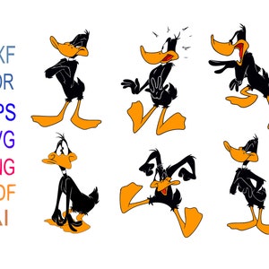 Daffy- Duck- svg Cut File Daffy- Duck Bundle Vector Cricut Silhouette Cut File Instant Download