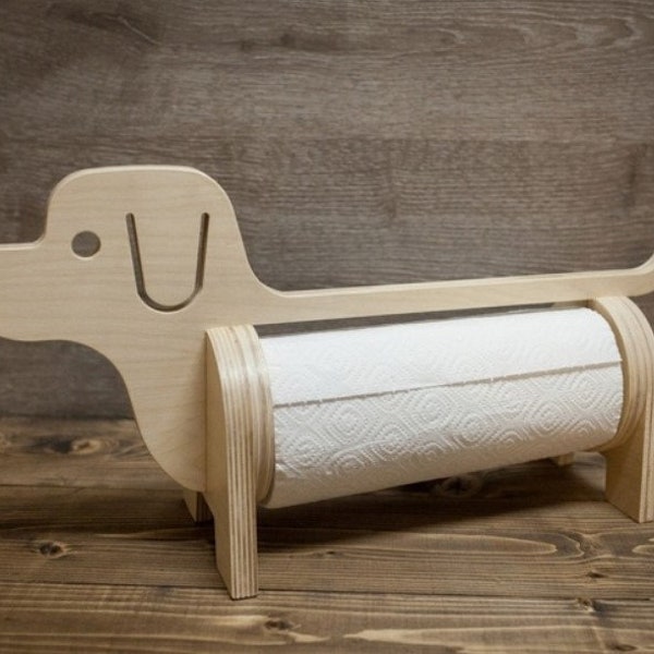 Laser Cut Dog Paper Towel Holder 3D model puzzle Laser Cut Paper Towel Holder