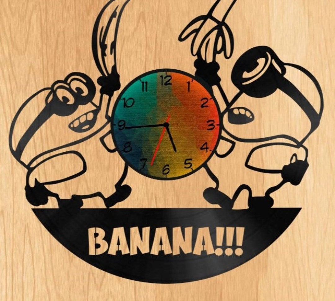 Horloge Murale Minion Banane – Découpée Au Laser Et Peinte à La Main