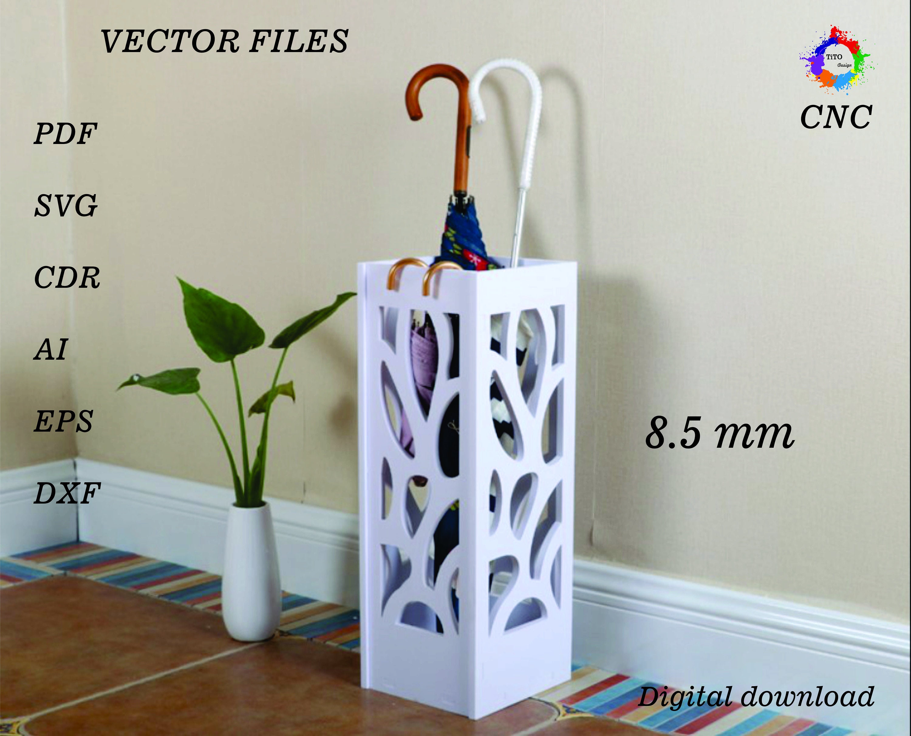 Umbrella Stand Umbrella Holder Template 3D Model Puzzle File