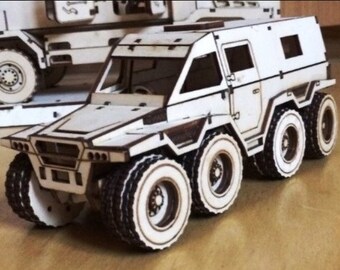Armored Vehicle 3D Model Puzzle: CNC Laser Cut Files (Digital Download)