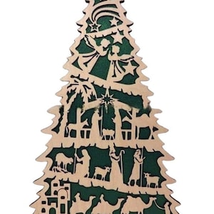 Christmas- Tree With Stand 3D model puzzle File 3D cdr Dxf vectorTree Cnc files Instant download