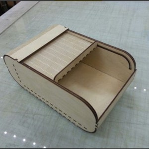 Caixa Rolltop Lasercut cnc Modelo svg dxf Arquivo 3D Quebra-cabeça de madeira modelo 3D vetor Baixar