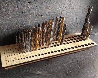 Drill-bit-Organizer-svg-file Cdr Dxf 3D model puzzle Cut Template 3D wooden constructor