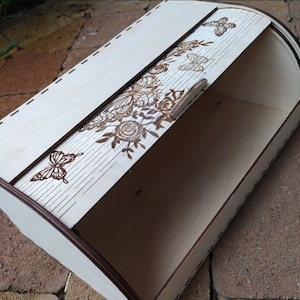 Chlebak Drewniany Chlebak Z Przesuwanymi Drzwiami 4 mm Model 3D Puzzle 3D Plik cdr dxf Wektor Drewniany konstruktor