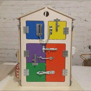 Caja de pestillo de bloqueo de Material educativo Montessori de madera cortada con láser, juguetes para niños, regalo, cdr, Dxf, vector, archivos Cnc, descarga instantánea para el hogar