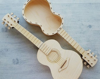 Lasercut- Guitare- svg dxf modèle 3D Puzzle fichier découpé décoration constructeur en bois dgital