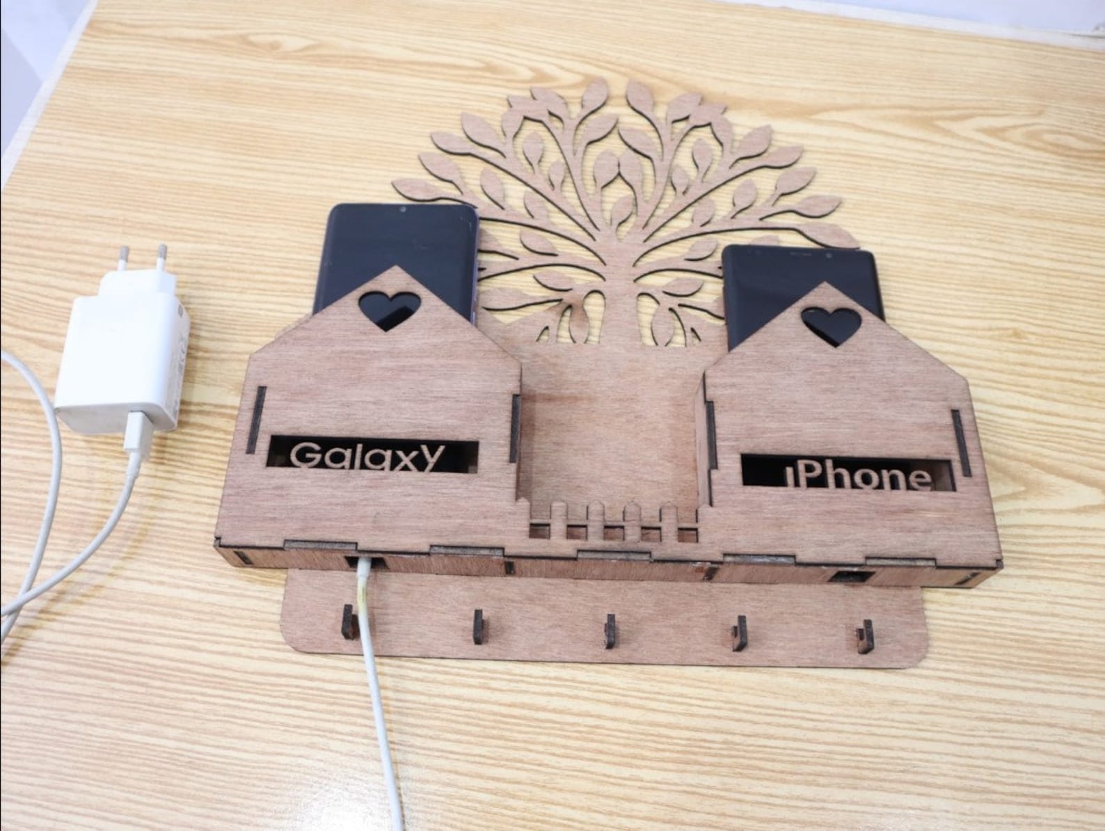 Wall Mount Dual Phone Holder Shelf 3mm Cdr Dxf Vector Cnc - Etsy