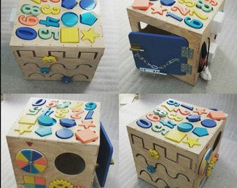 Wooden Activity Cube CNC File: Baby Educational Toy (Digital Download)