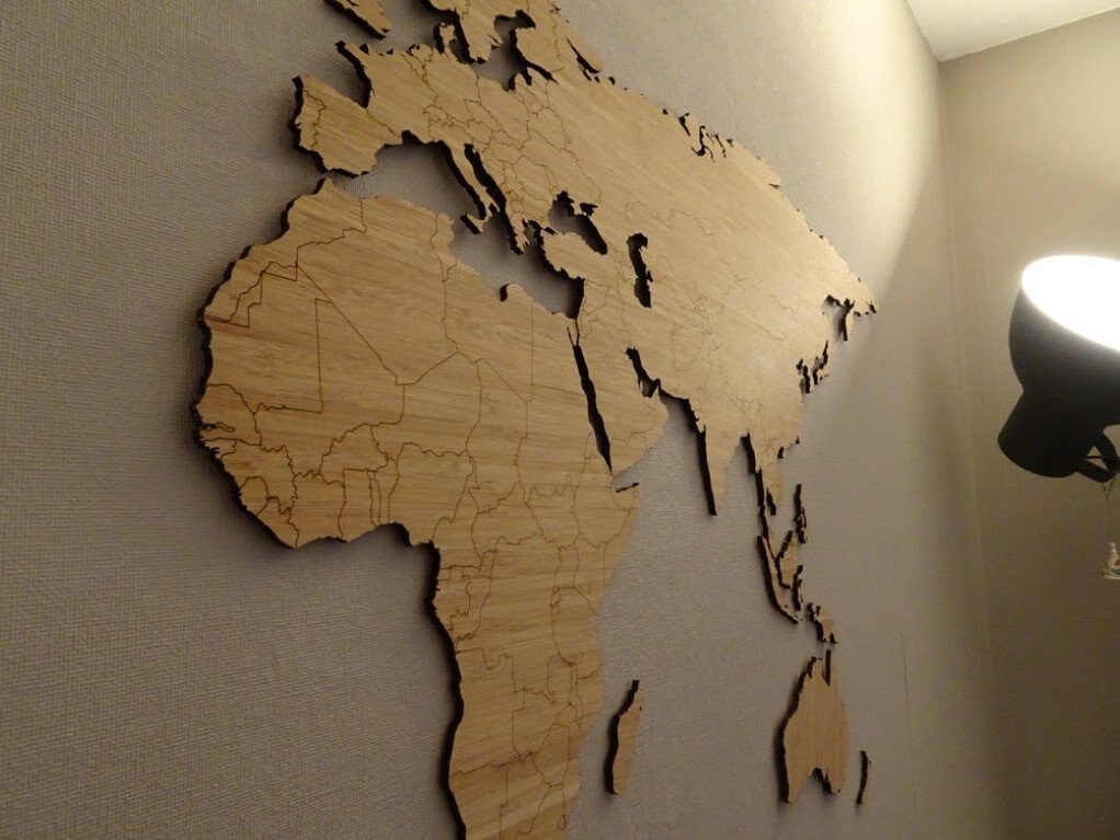 Carte du monde modèle 3D Puzzle 3D constructeur en bois fichier ...