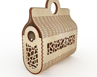 Laser Cut Wooden Handbag Clutch: CNC File (Instant Download)