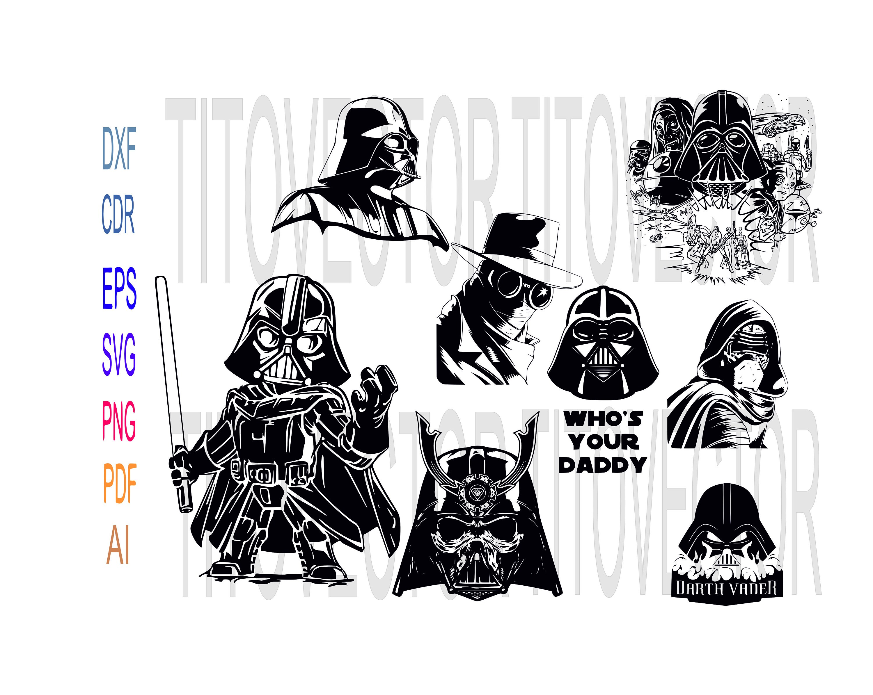 Cut File Darth vader svg For T-shirt Vector Digital File Bundle Cut For T Shirt Cricut File Clipart