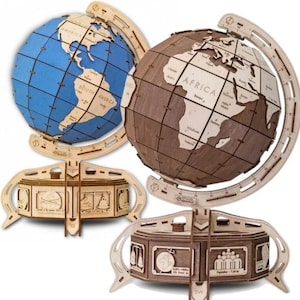 3D Globe- Pudełko na biżuterię Model 3D Puzzle 3D plik svg cdr dxf Wektor Drewniany konstruktor