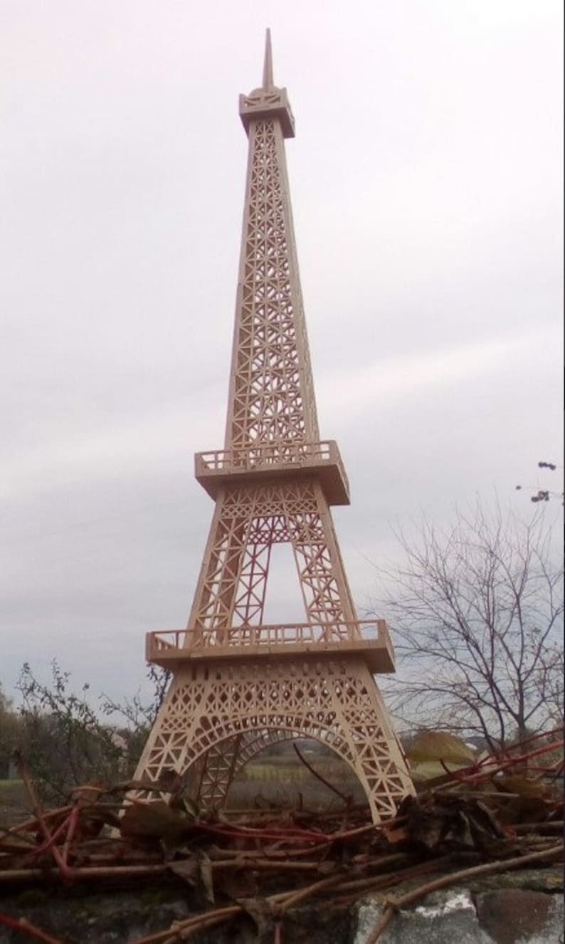 3D Eiffel Tower 3D Model Puzzle File Laser Router Plans Cnc Etsy