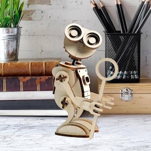 Robot-3D-model puzzla 3mm houten Dxf Cdr Pdf-bestand laser gesneden sjabloon Vector
