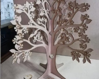 Tree Jewelry 3D Model Puzzle: Laser Cut File (SVG, DXF)