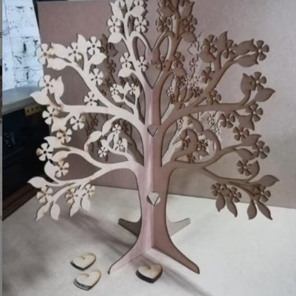Drzewo-biżuteria Model 3D Puzzle 3D 3 mm plik SVG CDR DXF wektor Drewniany konstruktor