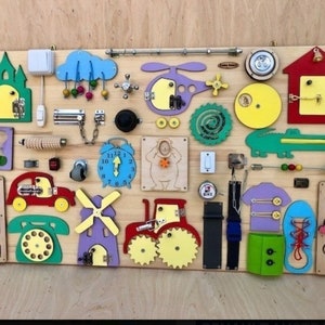 Toddler Busy Board CNC Files: Wooden Activity Board (DXF, SVG)