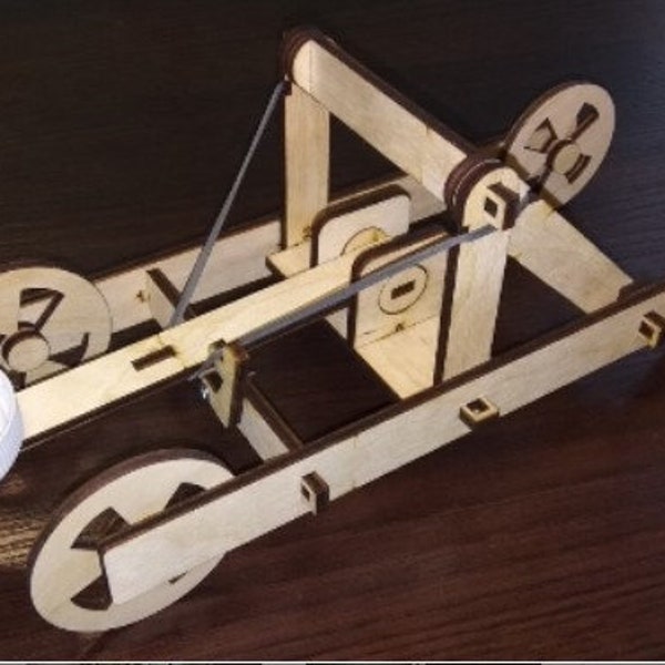 Catapult- 3Mm  Model  3D puzzle laser cut template file dxf cdr Svg vector wooden Constructor