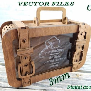 Suitcase Piggy Bank 3D Model: CNC Laser Cut File (Digital Download)